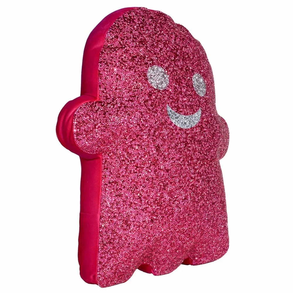 NWT Sparkles Luminous Ghost Shaped Halloween Rhinestone Throw Pillow Bling